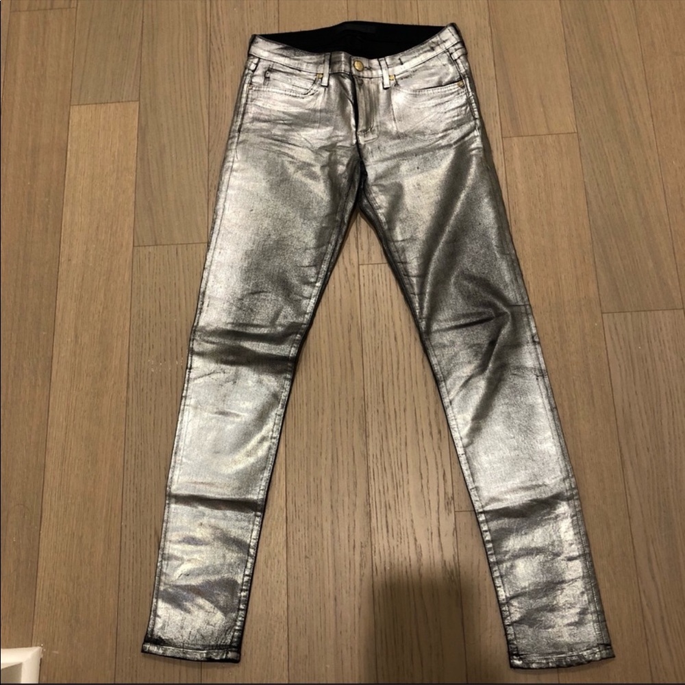 Juicy Couture Silver coated skinny jeans sz 29